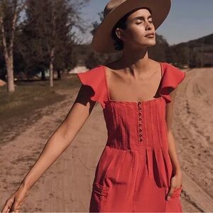 Anthropologie Pilcro Flutter Sleeve Midi Dress